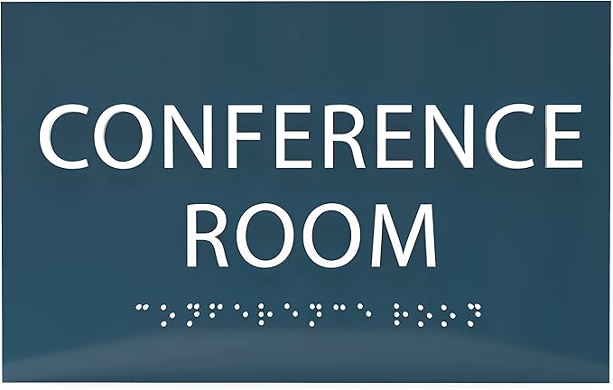 ADA CENTRAL SIGNS - 6" X4" Conference Room Sign - ADA Compliant Tactile Graphics Grade 2 Braille Text Privacy Sign | Wall Mount Plastic Meeting Signs For Schools, Hospitals, Offices, and Apartments