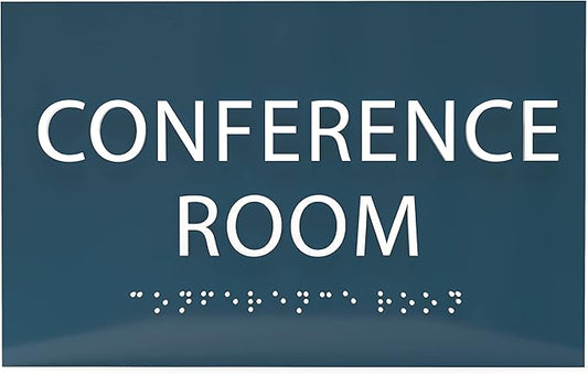 ADA CENTRAL SIGNS - 6" X4" Conference Room Sign - ADA Compliant Tactile Graphics Grade 2 Braille Text Privacy Sign | Wall Mount Plastic Meeting Signs For Schools, Hospitals, Offices, and Apartments