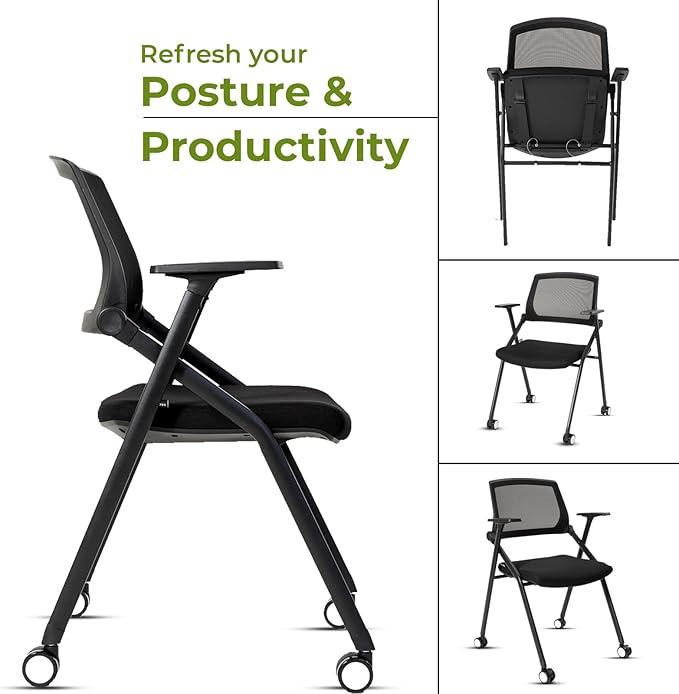 VACYOVKE 20 Pack Folding Chairs Capacity Portable Nesting Commercial Seat for School Events Office Picnic Kitchen Conference Waiting Training Room