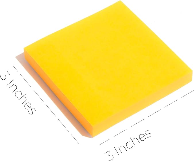 Infiniko Sticky Notes 3x3 Inch, 1200 Sheets (100 Sheets Per Pad), 6 Bright Color Sticky Pads, Super Sticky Notes with Strong Adhesive Office Supplies for Desk, School & Daily Planning