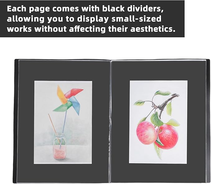 ZFCLXX Large 18"x24" Art Portfolio Heavy Duty Binder with Plastic Sleeves, Portfolio Folder with 30 Clear Sheet Protectors, Display 60 Pages, Poster Binder，Diamond Painting and Puzzle Storage Book