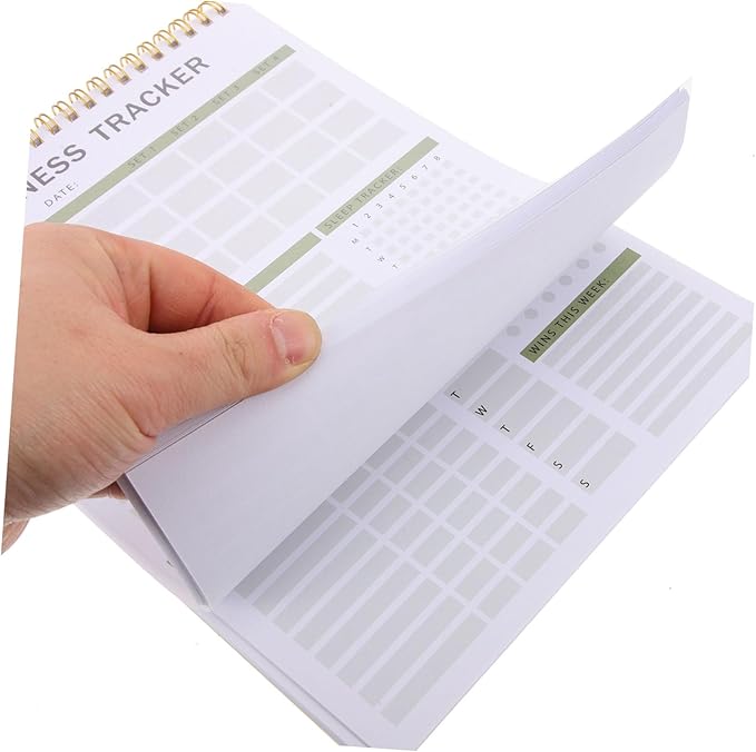 VICASKY Fitness Journal Notebook for Daily Training Sturdy Workout Planner Goal Setting 12-Month Fitness Agenda Notepad for Men Women Gym Enthusiasts