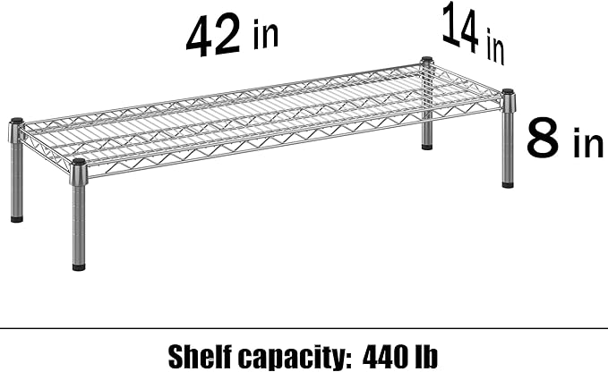Regal Altair 14" Deep x 42" Wide x 8" Height 1-Tier Wire Shelving Kit | NSF Commercial Storage Rack Unit