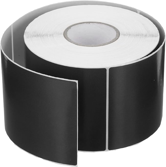 PATIKIL 3 x 5 Inch Rectangle Inventory Color Coding Labels 1 Roll, Square Self-Adhesive Inventory Label Stickers for Office Home Organization Name Tags, 500 Per Roll, Black