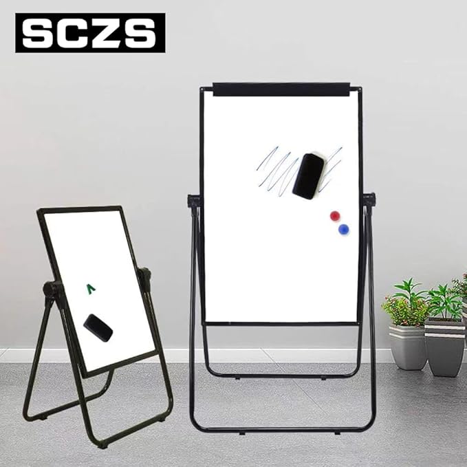 White Board Easel Office Portable Dry Erase Boards with Stand, Flipchart Easel Height Adjustable 36x24 inches, Perfect for Classroom, Preschool, Homeschool, Restaurant and Presentation (Black)