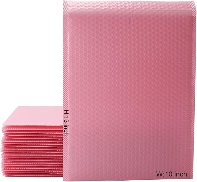 Bubble Mailers MEIANJU 13x10 inch Bubble Mailer Packaging Mailing Envelope Bags Shipping Bag Bulk Seal Package Mail Packing Business Supplies,pink25-Pack