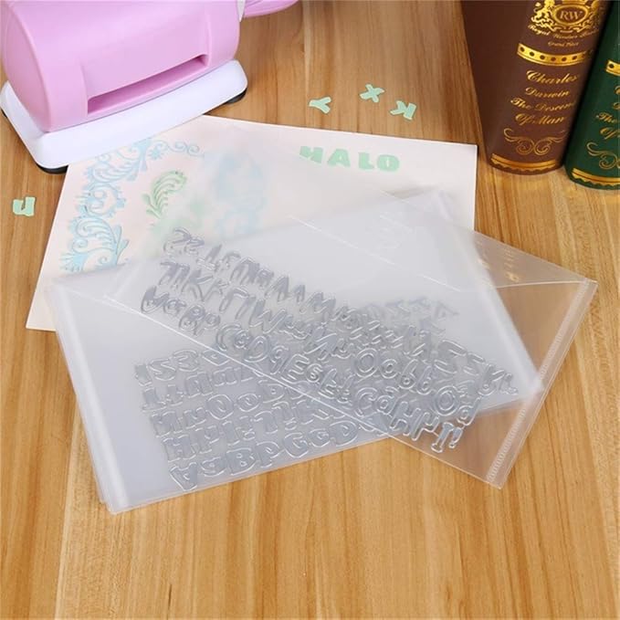 5.9 x 9.9 inch Large Stamp & Die Storage Pockets Resealable Clear Plastic Seal Bags Storage Case for Cutting Dies Stencil Album Stamp Crafts for DIY Scrapbooking Paper Card Craft Cutting Die