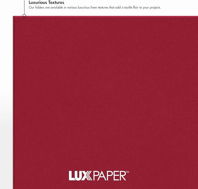 LUXPaper 9.5" x 12" Certificate Holders | Burgundy Linen | 100lb. Cover | 100 Qty