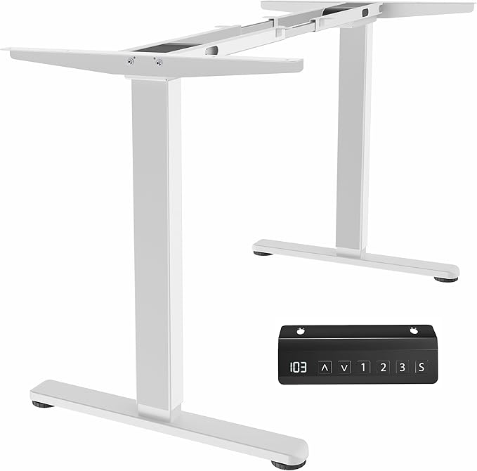 VIVO Dual Motor Electric Sit Stand Desk Frame, 220 lbs Capacity, Memory Controller Height Adjustment, Frame Only, White, DESK-E-200W