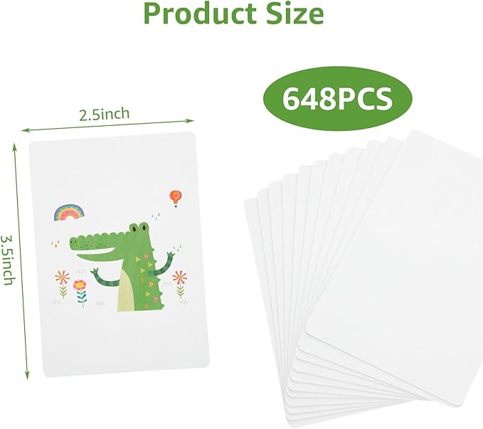 648PCS Blank Playing Cards 2.5" x 3.5" Blank Playing Cards to Write On Double Sides Printable Index Flash Cards Blank Tarot Cards for DIY Game Cards Gift Cards Message Card