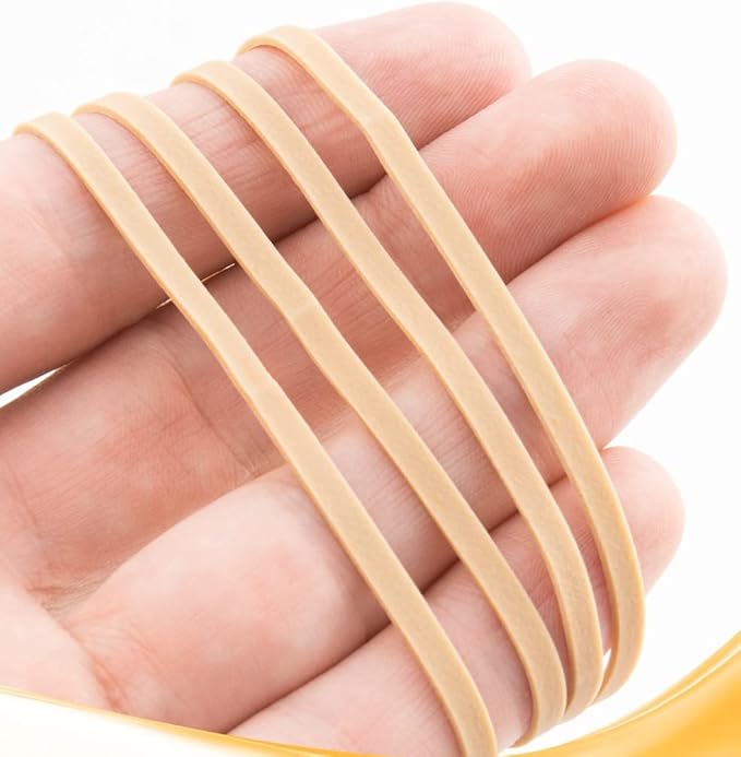 BILINNY Rubber Bands Size 33, Bulk Pack of 5lb (3,000) Tan Rubber Bands, 3.5"x1/8", Made In USA