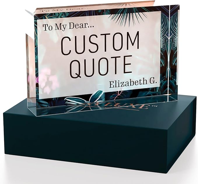 Custom Acrylic Sign Personalized, Custom Desk Name Plate, 18 Styles, (4"x6"), With Gift Box, USA Made by Acryluxe. (Bouquet)