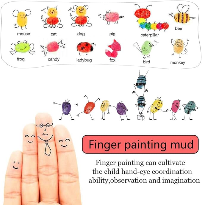 GTLZLZ Ink Pads for Kids, 20 Colors Craft Ink Pad, Washable Finger Ink Pads for Stamps, Paper, Scrapbooking, Wood Fabric