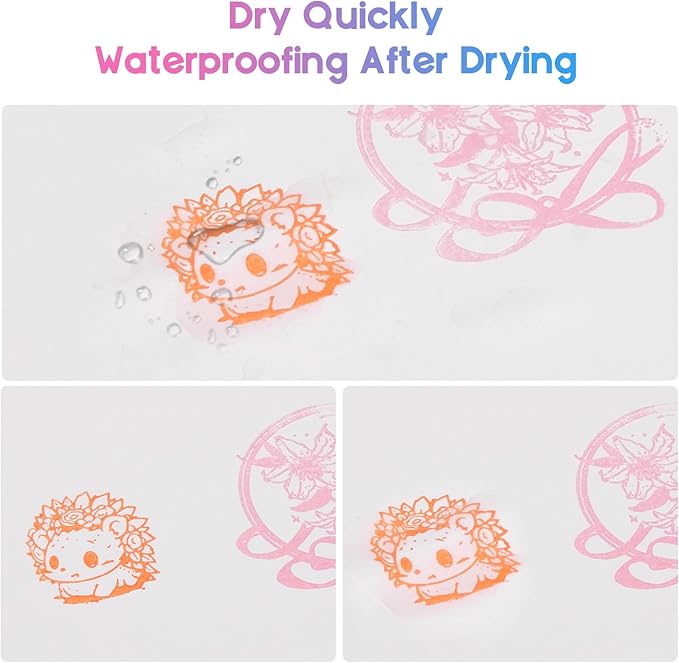 CraftyManor Mini 8 Color Pigment Ink Pads for Stamps, Fingerprint InkPads, Stamp Pad for Scrapbook Paper & Wood & Clothing & Letter & Archival