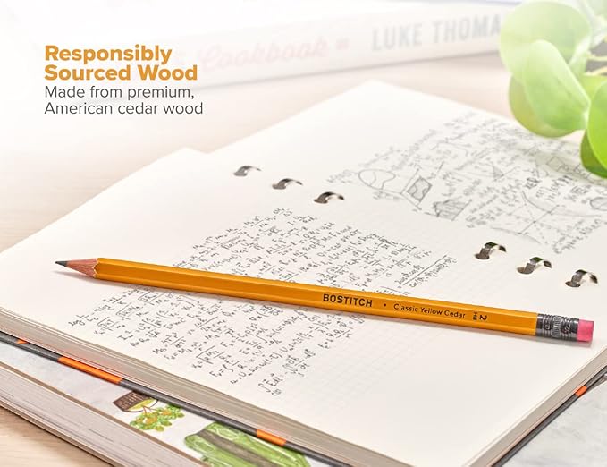 Bostitch Office Premium #2 Pencils, American Cedar Wood, Pre-Sharpened, HB Graphite, 72-Pack