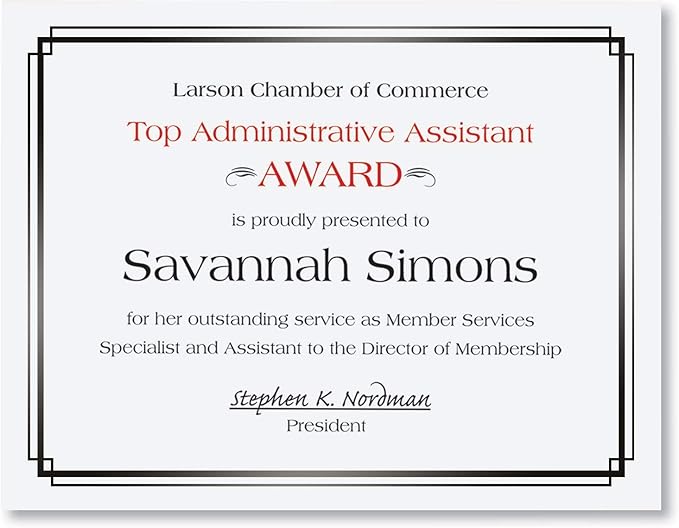 PaperDirect Foil Elegance Specialty Certificates, 50 Sheets of 38lb White Paper, 8½" x 11", Double Black Foil Border, Perfect for Awards, Students, Employees, Volunteers, Course Completion, Diplomas