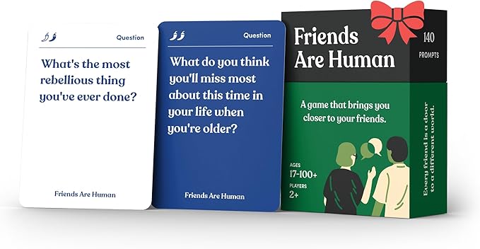 Friends are Human | 140 Conversation Cards to Help Deepen Friend Relationships | Card Game for Bonding & Communication | Therapy for Adults | from The Makers of Parents Are Human