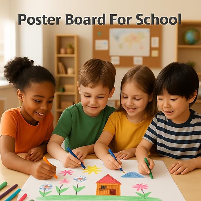 WritePads White Poster Boards 22"x28", 100 Pack, 130LB/290gsm Heavyweight Poster Board, 14PT Thick White Presentation Boards for School Projects, Crafts, Office, Made in USA