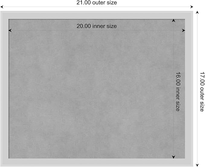 Amanti Art Silver Framed Magnetic Board 17x21 Small Vision Board for use with Magnets, 100% Metal Sheet to Display Items as Office Decor or for Home Organization in mudroom, Kitchen or Kids Room