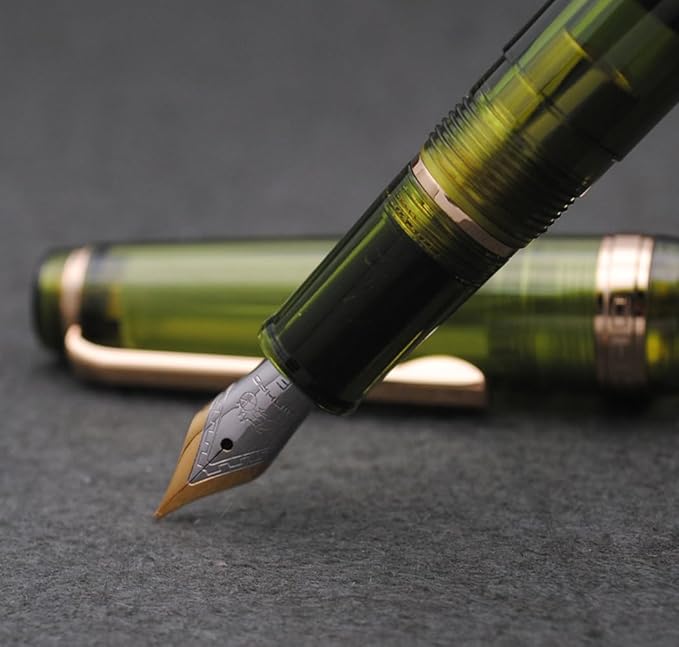 JINHAO 82 Fountain Pen (Transparent Olive Green,Fine Nib 0.5mm)