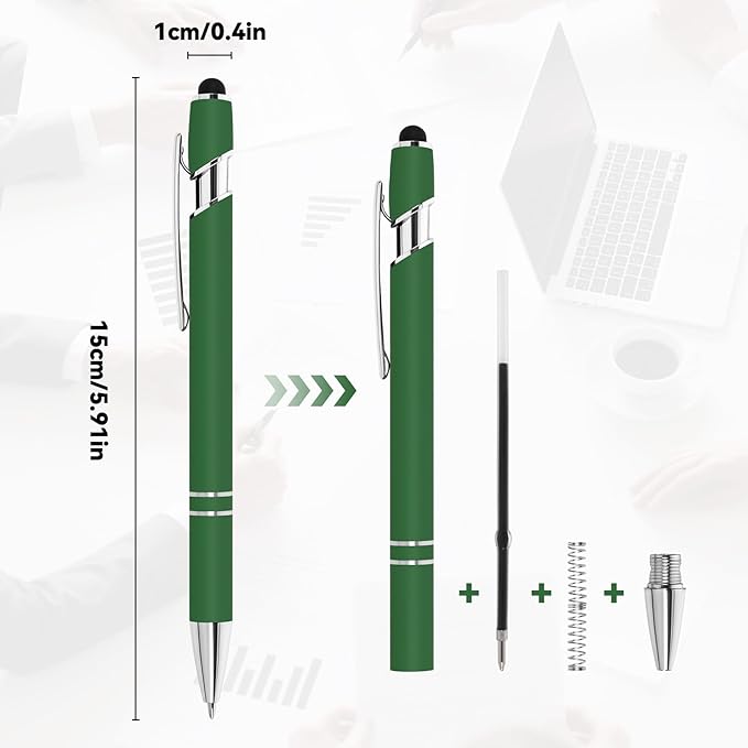 WYPAS Bulk Custom Pens - Personalized with Name, Engraved Text/Logo - Stylus Tip, Black Ink - Options for Corporate Gatherings, Events & Promotions (Red)