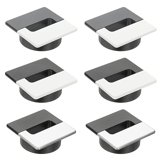 PATIKIL 2.8inch Desk Grommet, 6Pcs Cable Grommet Wire Management Cable Hole Cover Cord Organizer for Office Home Table Countertop, Grey/White Black/White Black/Silver