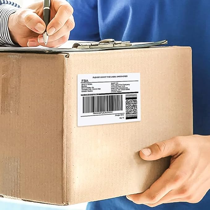 POLYSELLS Self Adhesive 3-1/3" x 4" Address Shipping Labels, 6UP White Sticker FBA Labels, Inkjet/Laser Printer Compatible, 6 Labels/Sheet, 500 Sheets/3000 Labels