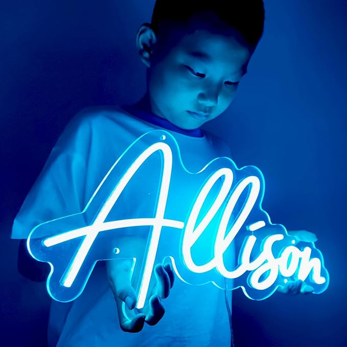 Custom Neon Name Sign Personalized for Boy Room Decor, Customizable Led Name Sign for Wall Decor, Customized Neon Name Sign for Wedding Decorations, Bedroom, Birthday Party Bar, DecoBrilliand, 12''-45''