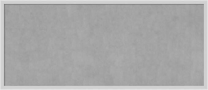 Amanti Art Silver Framed Magnetic Board 21x49 Oversize Vision Board for use with Magnets, 100% Metal Sheet to Display Items as Office Decor or for Home Organization in mudroom, Kitchen or Kids Room