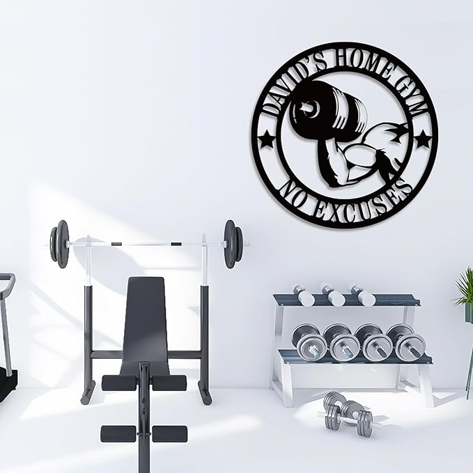 Personalized Home Gym Name Metal Sign, Custom Home Gym Decor，Custom Gym Metal Sign, Weightlifting Workout Room Wall Art ，Gym Wall Decor,Gym Gifts for Men