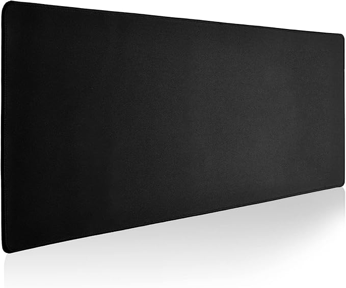Reniteco Large Gaming Mouse Pad with Durable Stitched Edges, Non-Slip Rubber Base, Black Mousepad Mouse Mat Desk Pad for Home Office Gaming, 35.4''x11.8''x0.12'', Black