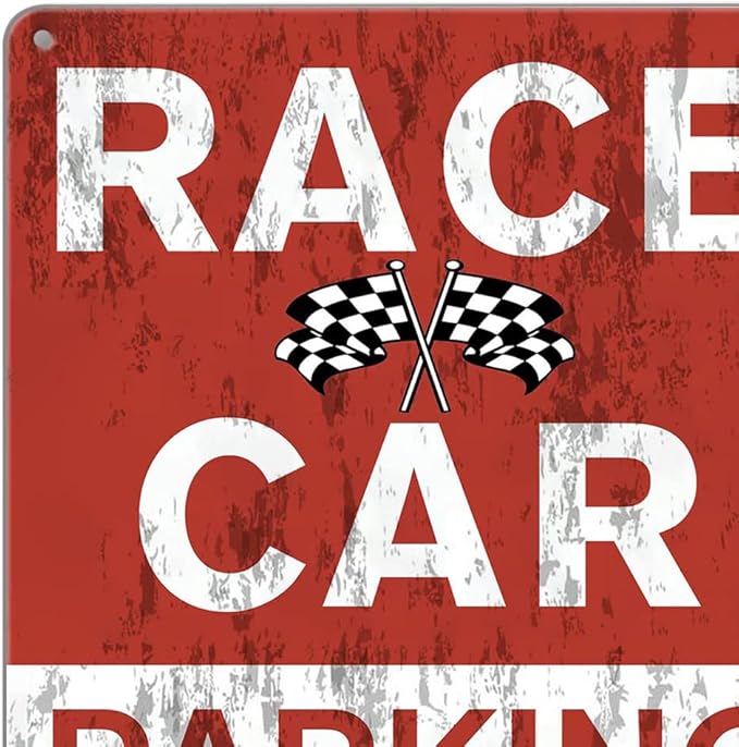 Car Room Wall Decor Vintage Metal Sign RACE CAR PARKING ONLY Signs For Boys Room Bedroom Garage Man Cave Art 12x8 Inches (Picture style-b-19)