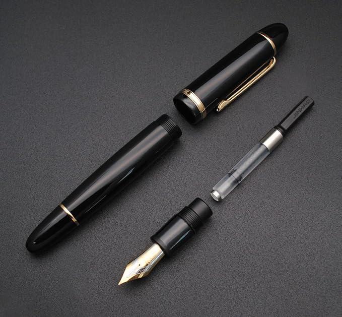 JINHAO X159 Fountain Pen (F Nib 0.5mm, Black with Gold Clip)