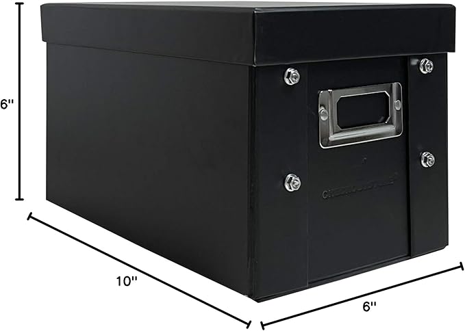 CheckOutStore Black Stamp & Die Craft Scrapbook Storage Pocket Box - 10 x 6 x 6 (Pack of 1)