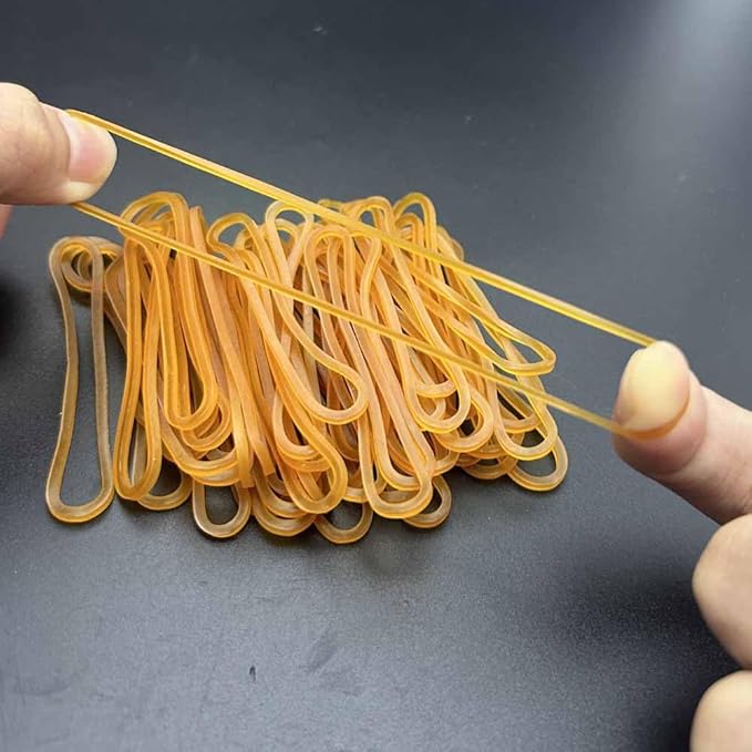 600pcs Elastic Rubber Bands Ties Home Office Students School Stationery Accessories Yellow Color Package Supplies Rubber Ring Rubber Band File Rings