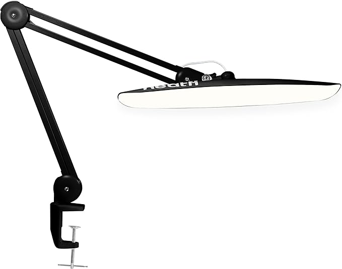Neatfi XL 2,200 Lumens LED Task Lamp, 20W, 182 Pcs SMD LED, Dimmable, 4 Level Brightness, 3 Light Modes, Desk Light for Home, Office, Workbench (CCT, Black)