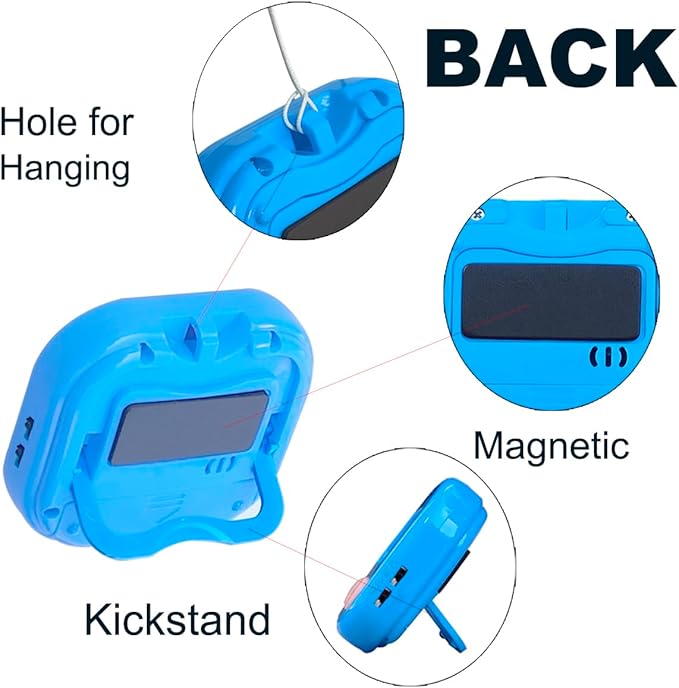 Timers for Classroom,BESTWYA Magnetic Timer with Loud/Silent Switch Big LCD Screen Count Up and Down Function 3 Big Buttons for Break Time, Cooking, Gym, Meeting, Classroom (6, 6 Colors)