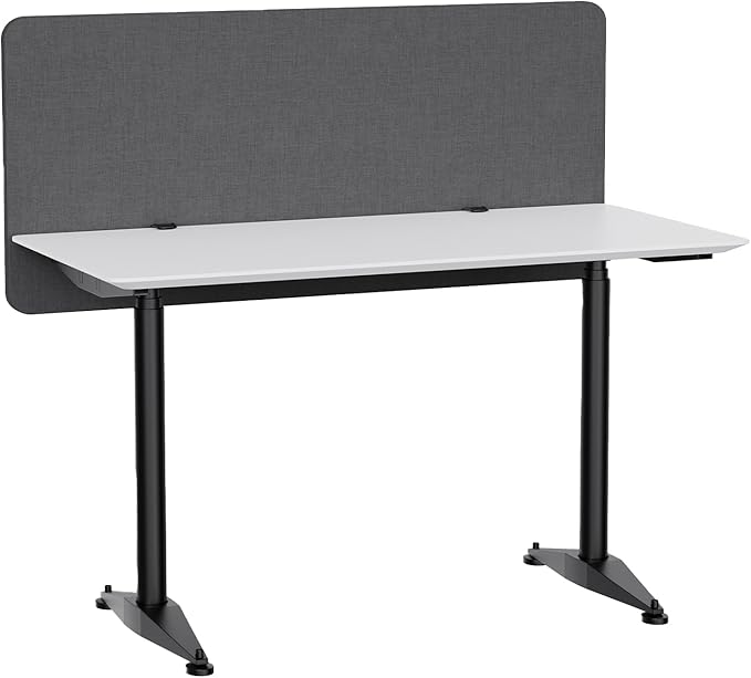 MORDEER 47.2" Privacy Desk Divider Panel, Acoustic Divider Panels for Office, Clamp-on Cubicle Office Room Dividers, Easy Assemble, Dark Grey
