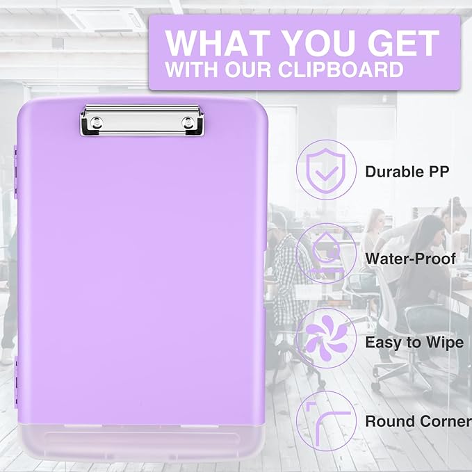 Sooez Clipboards with Storage, High Capacity Clip Boards 8.5x11 with Storage, Heavy Duty Nursing Clipboard Folder, Plastic Clipboard with Pen Holder for Women Teachers Work, School & Office Supplies