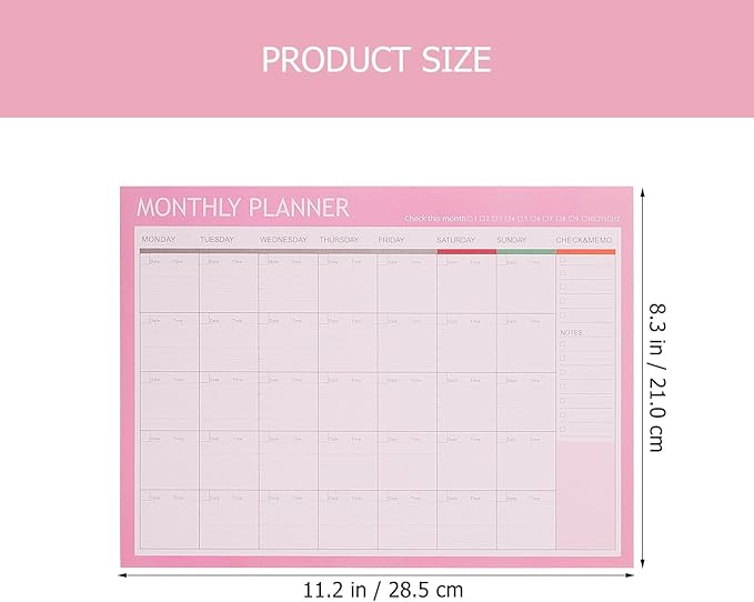 Didiseaon 2pcs Weekly and Monthly Schedule Notepad Undated Planner with Checklist for Work and Study Minimalist Paper Organizer for Goal Tracking and Habit Planning Candy Planning Pads