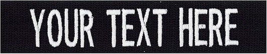 Custom Uniform Name Tapes Solid Colors. Black Webbing, 3.5 Inch Sew on