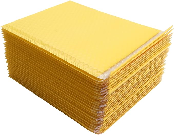 Bubble Mailer MEIANJU Padded Poly Mailers Envelopes Packaging Mailing Shipping Bag Mail Packing Business Supplies,L11xW9 inch yellow 25-Pack