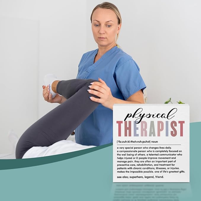 Physical Therapy Gifts, Physical Therapist Gifts Wood Box Sign, Appreciation Gifts PT Gifts for Doctor Therapist Coworker, Therapist Office Decor Living Room Desk Cubicle Table Shelf Decor