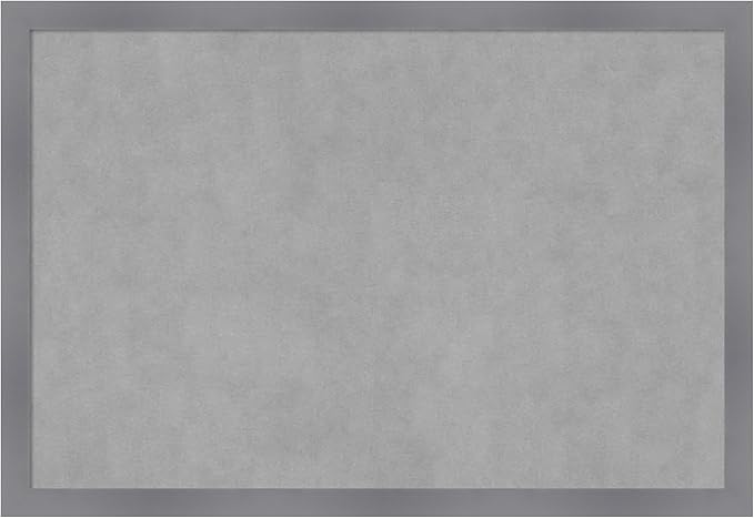 Amanti Art Grey Framed Magnetic Board 26x38 Large Vision Board for use with Magnets, 100% Metal Sheet to Display Items as Office Decor or for Home Organization in mudroom, Kitchen or Kids Room