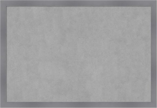 Amanti Art Grey Framed Magnetic Board 26x38 Large Vision Board for use with Magnets, 100% Metal Sheet to Display Items as Office Decor or for Home Organization in mudroom, Kitchen or Kids Room