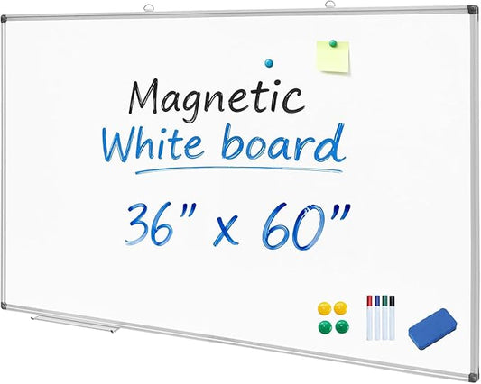 XIWODE Large 36x60 Inch Magnetic Dry Erase Whiteboard, Silver Aluminum Frame Wall-Mounted for Home School Office Conference Room