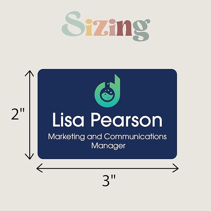 Custom Name Tag Full Color with Logo | Magnetic Back Name Badges for Business | Metal Name Tags ID Badge for Employees | Personalized Name Tags | Magnetic Name Tags Personalized | 3x2