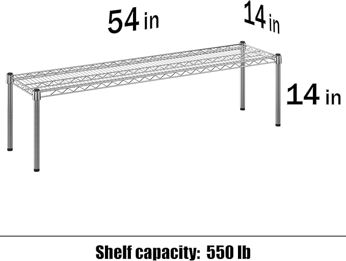 Regal Altair 14" Deep x 54" Wide x 14" Height Wire Shelving Kit | 1-Tier | NSF Commercial Storage Rack Unit