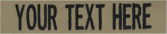 Custom Uniform Name Tapes Solid Colors. Coyote Tan Fabric, 4 Inch Sew on