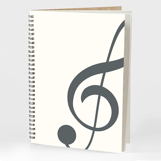 MAXCURY Blank Sheet Music Composition Manuscript Staff Paper Art Music Notebook Black 100 Pages 26x19cm (White/Grey Green)